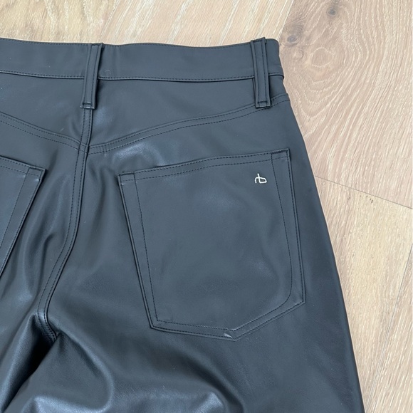 Rag & Bone Sofie Faux Leather Pant Wide Leg High Rise Vintage Stretch Jean 26 - Picture 15 of 16